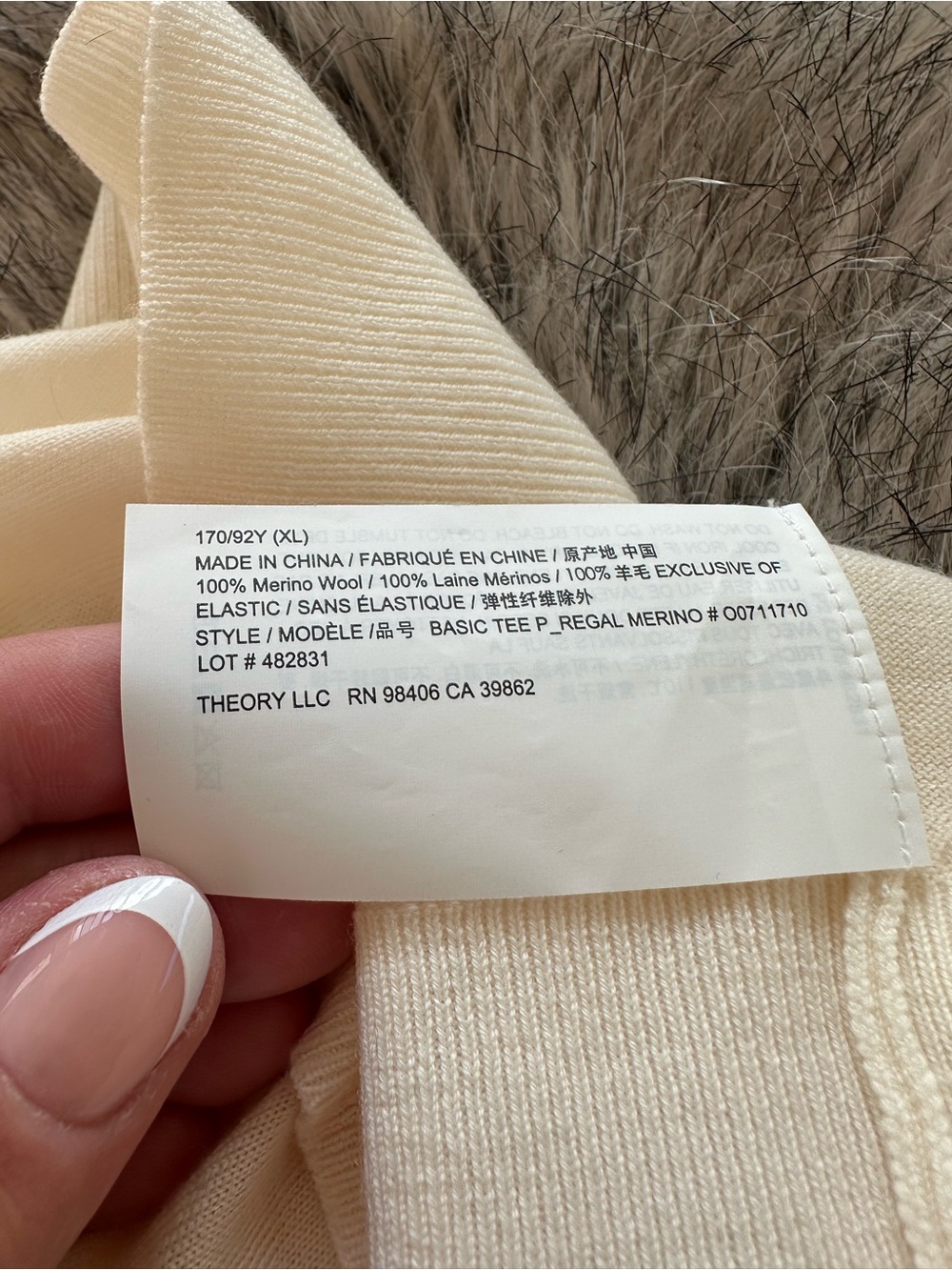 Theory Classic Thin Wool Sweater Tee XL - Picture 8 of 8